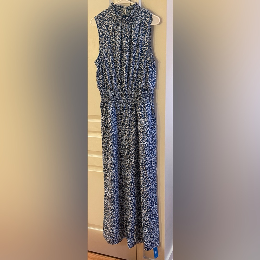 Cupshe Blue Floral Sleeveless Jumpsuit